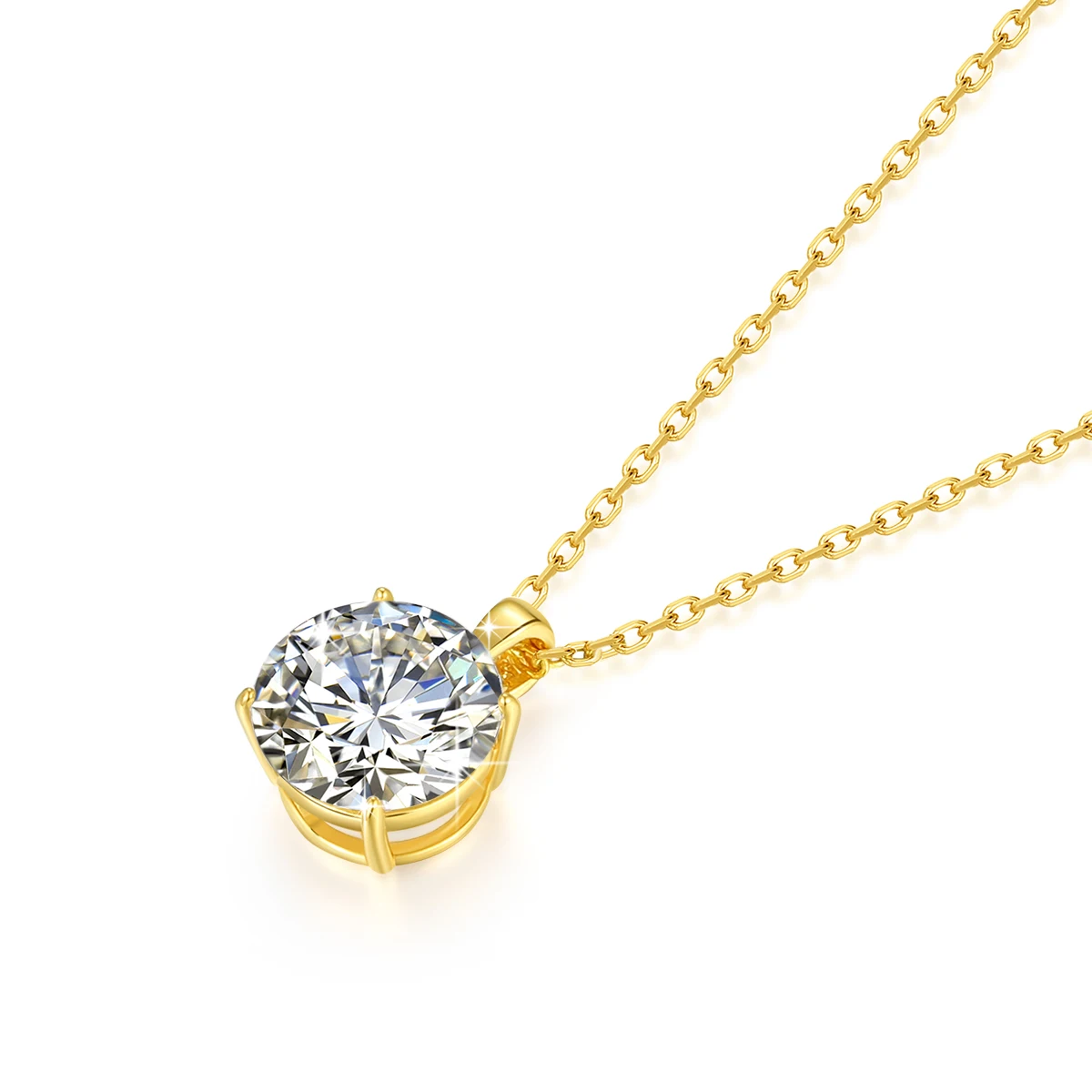Szjinao 100% Real 14k Gold Moissanite Necklace For Women 6.5mm 1.0ct D Color AU585 K Gold Luxury Pendant Certificated Wholesale - Image 5