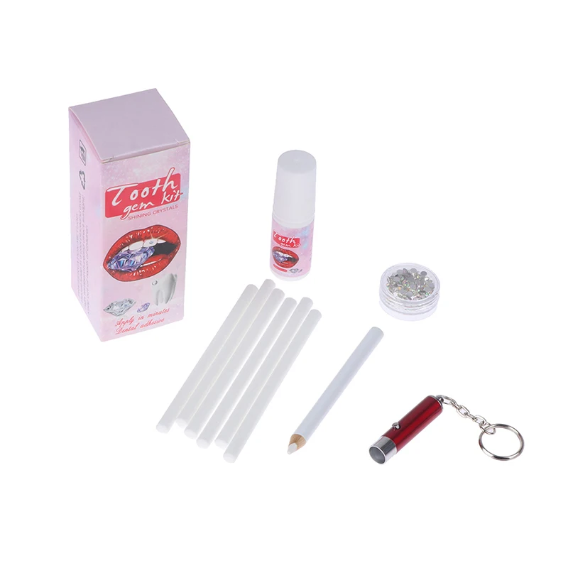 

Tooth Gem Set White Dental Jewelry Beautiful Easy To Remove Easy To Install Sturdy DIY Tooth Gem Set With Curing Light And Glue