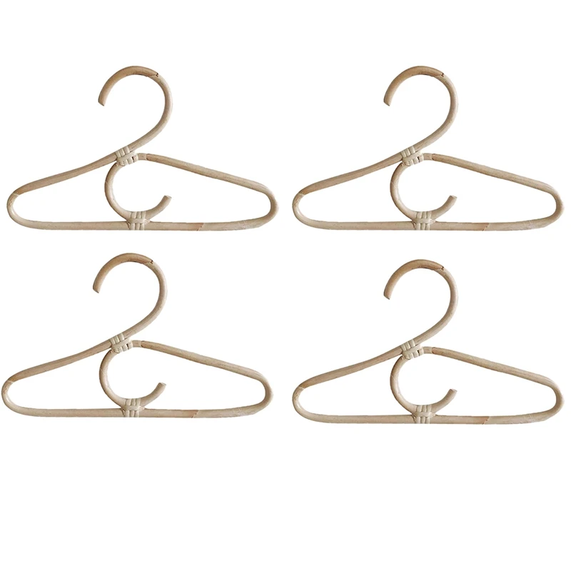 

12Pcs Rattan Clothes Hanger Style Kids Garments Organizer Rack Children Hanger Kids Room Decoration Hanger For Clothes