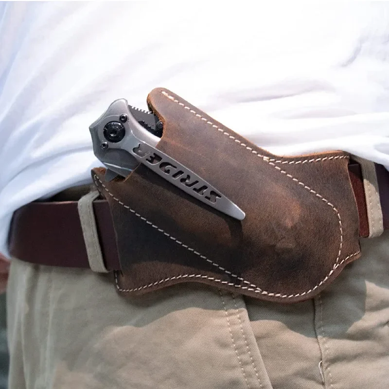 Funda Ambidiestra Funda De Cuero Vacuno Hecha A Mano Para Cuchillo