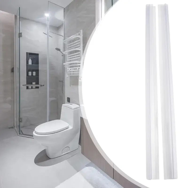 2pcs Bathroom Shower Screen Door Seal Strip PVC 4-6mm Glass Door Bottom Stripping Seal Sweep Water Blocking Strips 50cm - Image 5