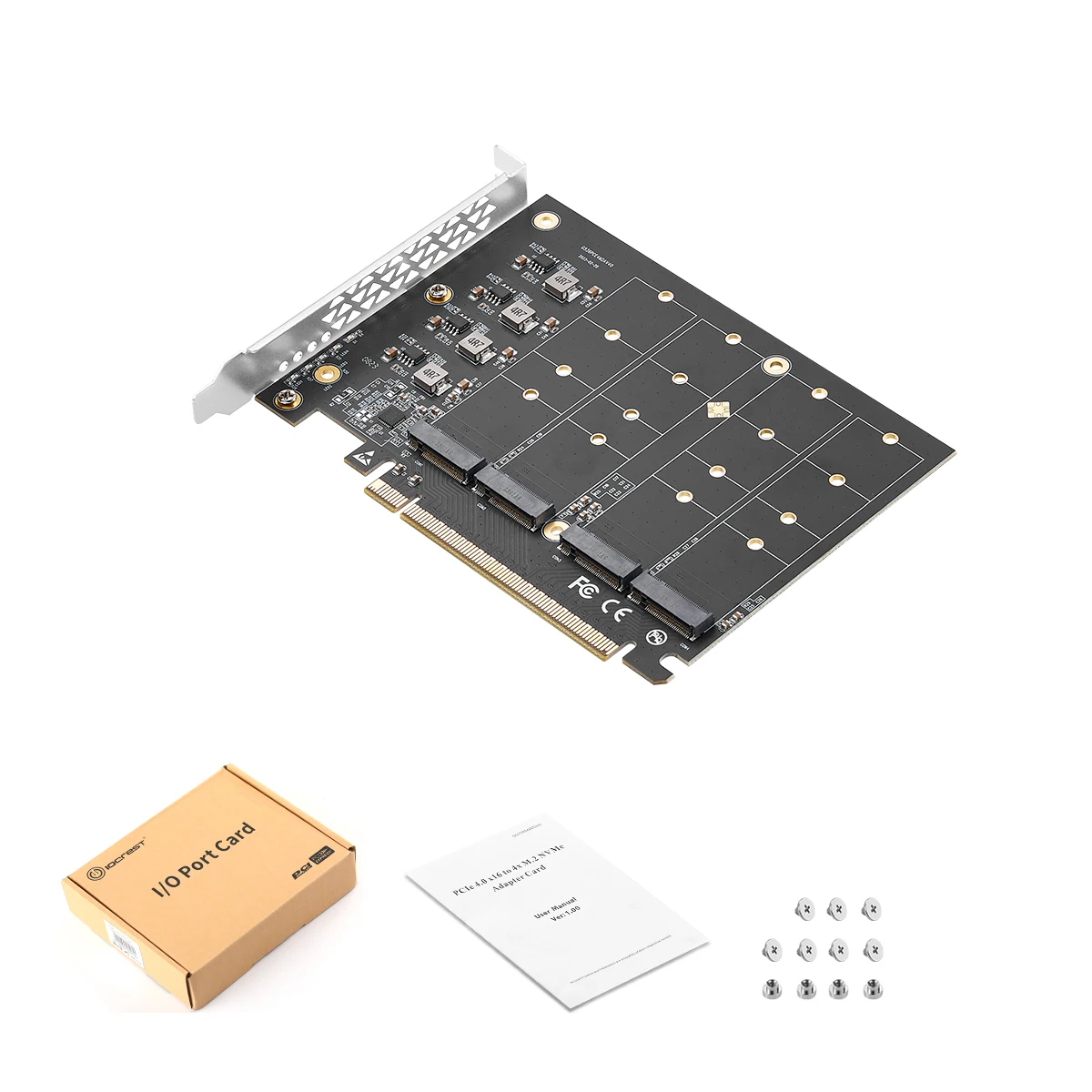 Cartão de Expansão Iocrest com Dissipador M.2 X16 Pcie 4.0 x4 Suporta Nvme M.2 2280 até 256gbps Suporta Raid de Bifurcação - Imagem 4