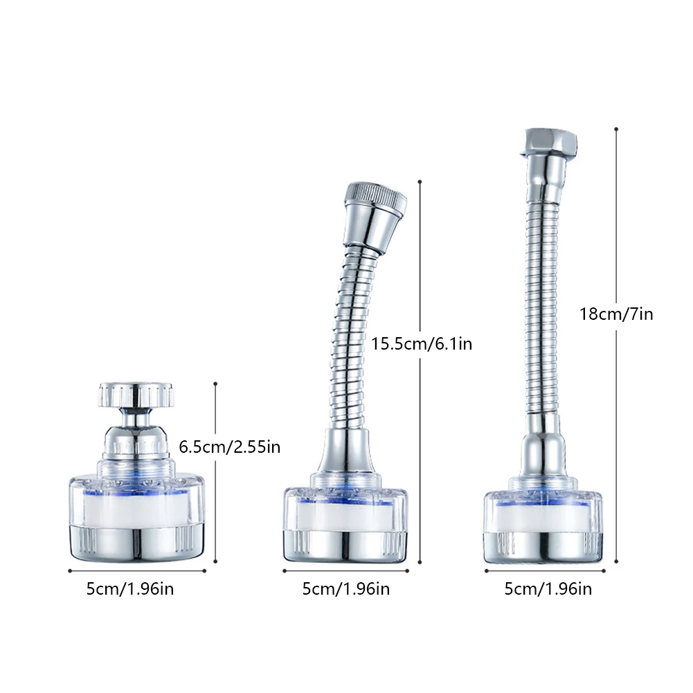 360 Degree Rotating Sink Filter Pressurized Faucet Aerator Extender Splash Proof Bath Faucet Connector for Home Bathroom Kitchen