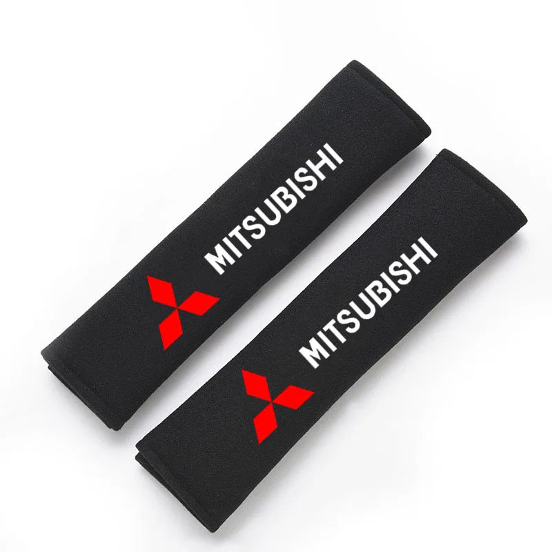 Car Safety Belt Shoulder Pad Safety Strap Cotton Flannel Cover for Mitsubishi Lancer ASX Outlander Pajero Evolution Accessories