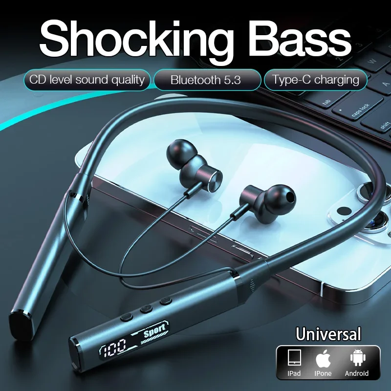 EARDECO BT128 100 Hrs Playback Bluetooth Headphone Bass Wireless Headphones Stereo Sport Auriculares Bluetooth Earphone Headphone Mic