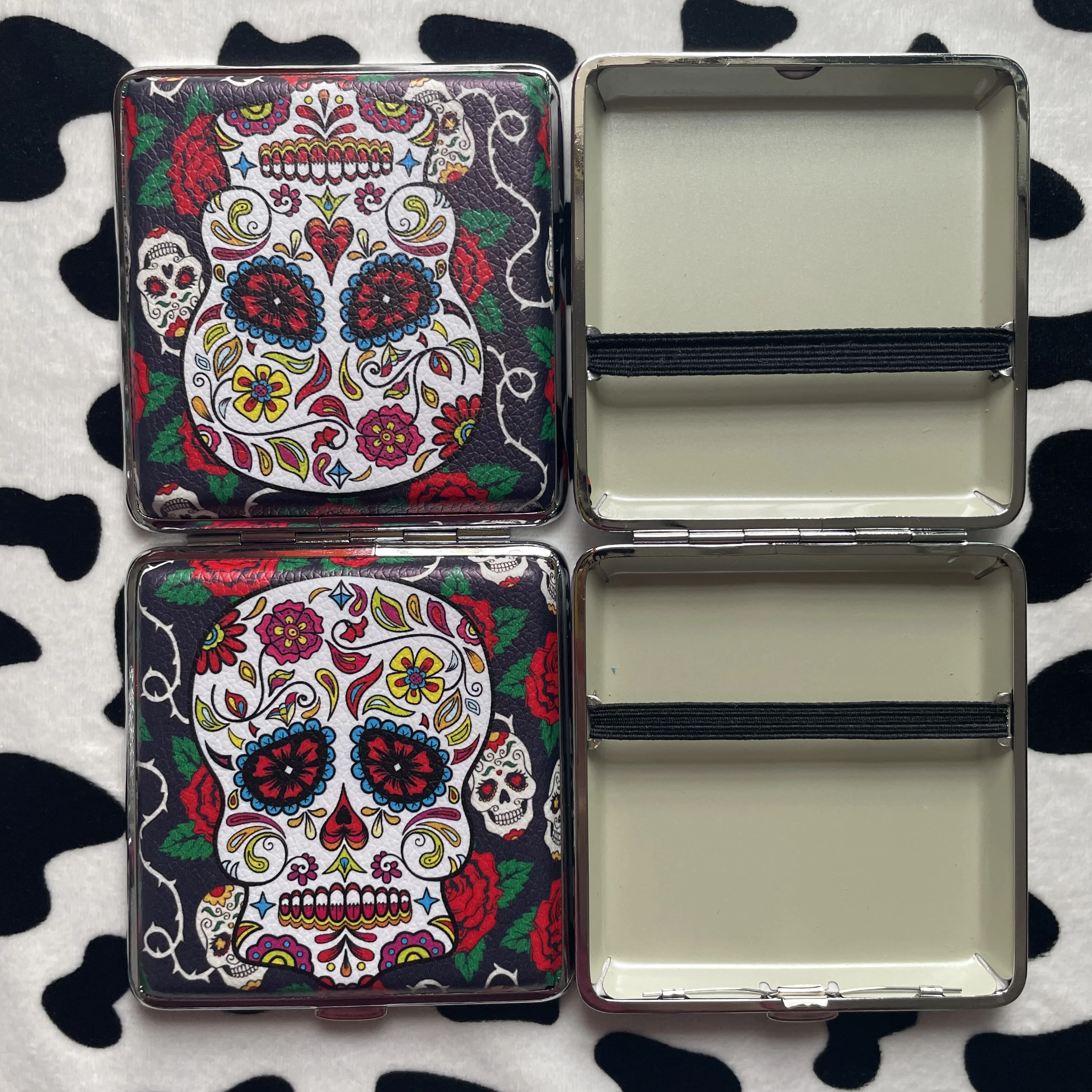 Skull And LOVE Leather Cigarette Case Box Portable Cigar Box-Up to 20 King Size 84mm Cigarettes Volume 5