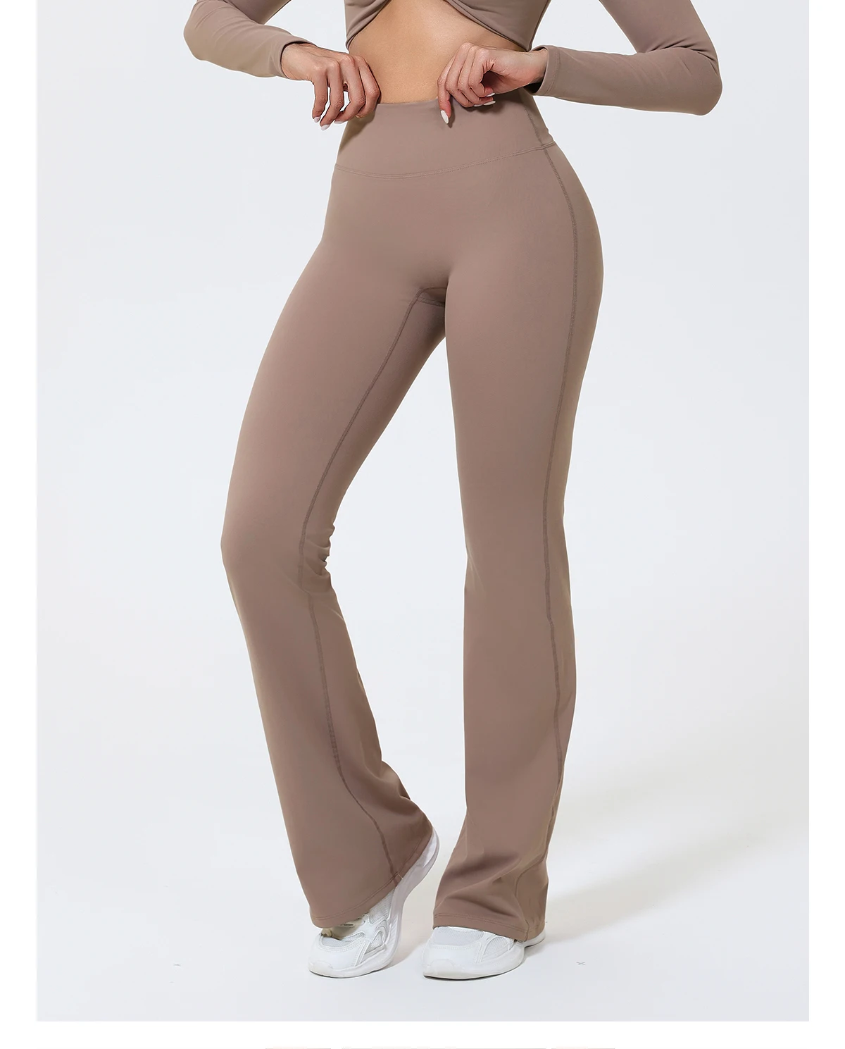Hearuisavy Sommer Damen Workout Schlaghose Leggings Pilates Fitness Hose Hochgeschnittene Po-Lifting Yoga Schlaghose – Detail 17