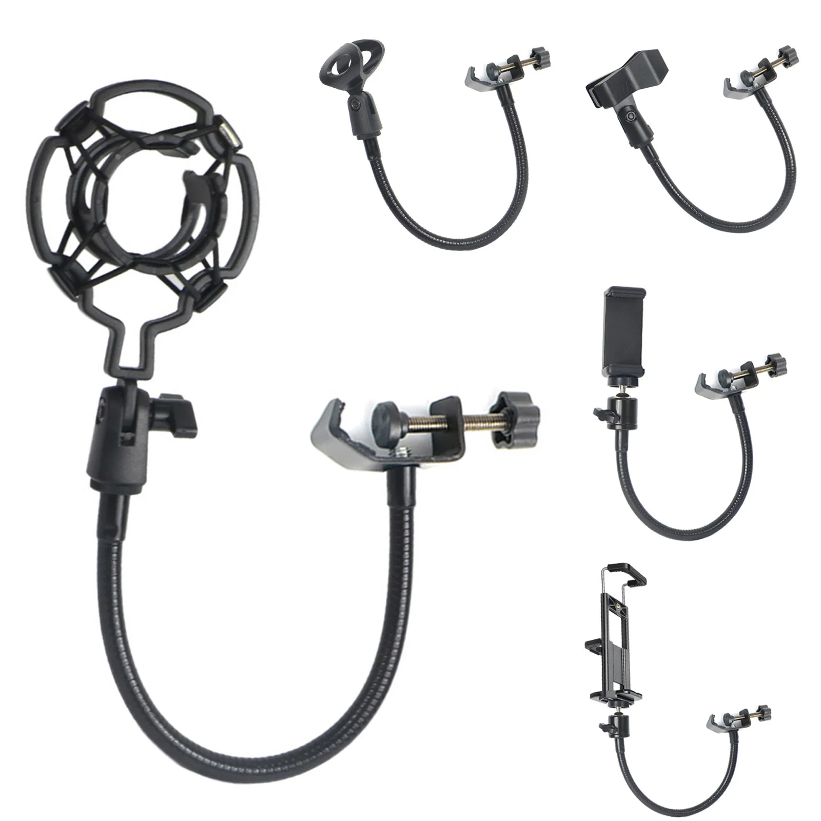 Universal Microphone Mobile Phone Tablet Stand Bracket HolderS Hose Adjustable Clip Shockproof Frame Tripod Accessories microphone stand