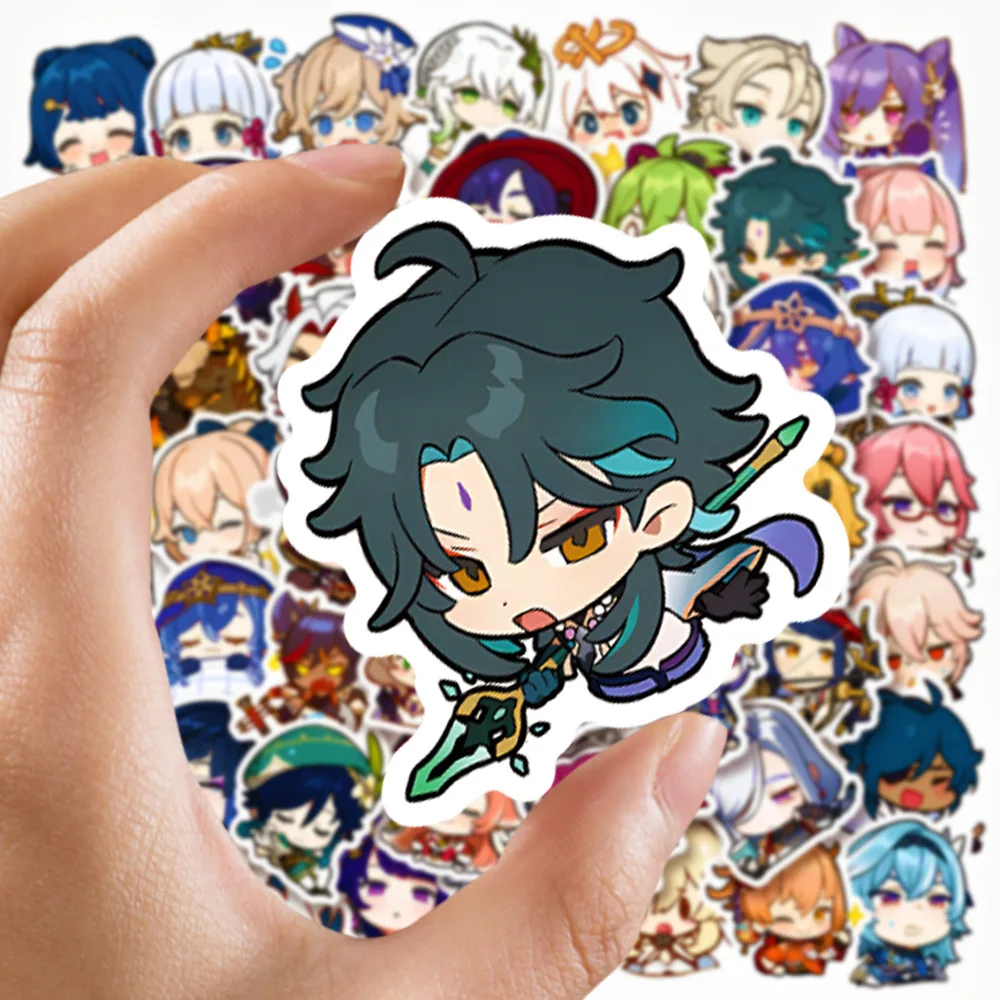 50pcs Cute Genshin Impact Cartoon Decal Stickers