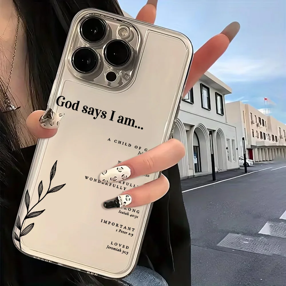 Christian Affirmations Bible Verse Clear Soft TPU Phone Case