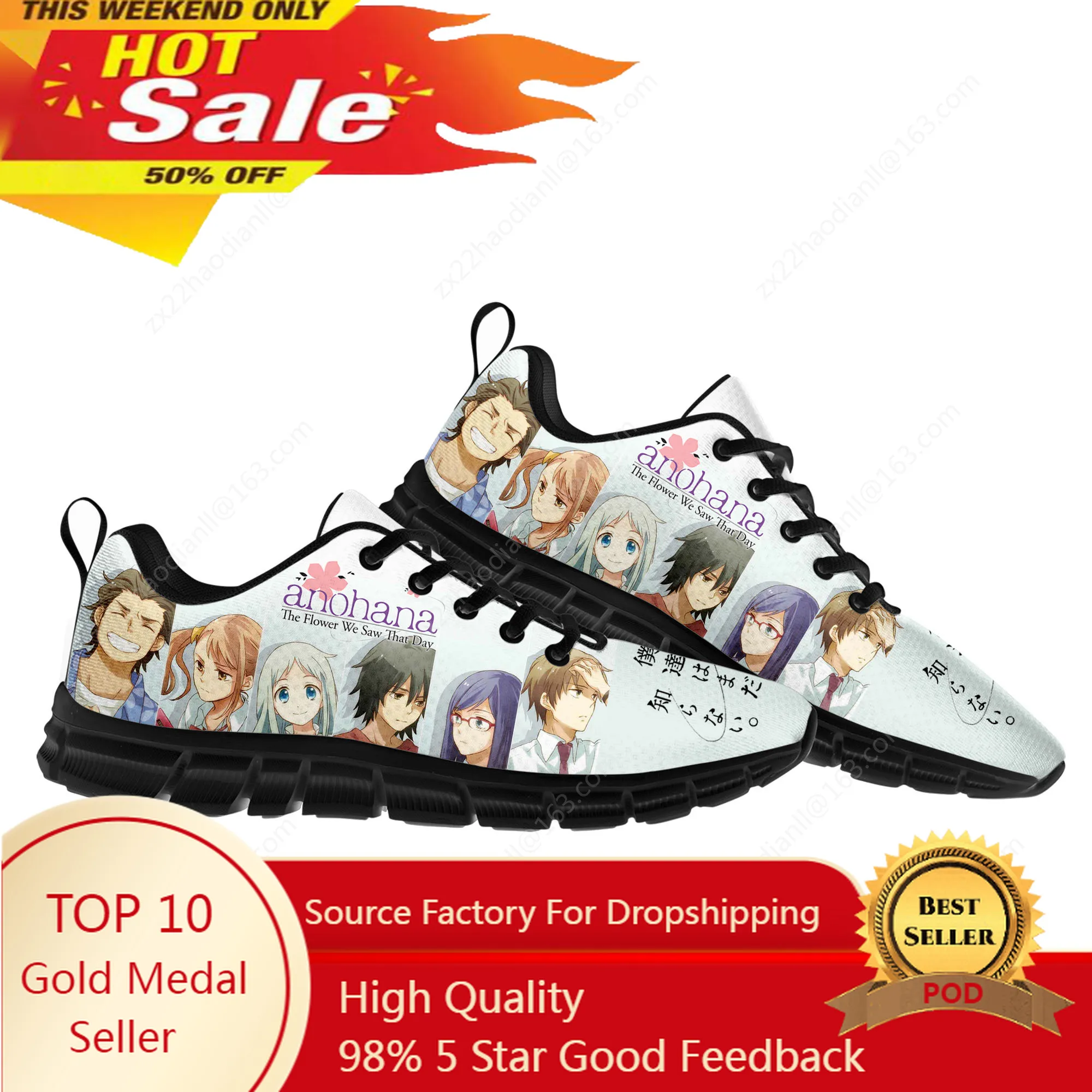 AnoHana The Flower We Saw That Day Sports Shoes Mens Womens Teenager Kids Children Sneakers Casual Custom Couple Shoes