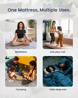 Japanese Floor Mattress Futon Mattress Twin Size, Thicken Roll Up Tatami Mat w/ 100% Cotton Washable Cover, Portable 2