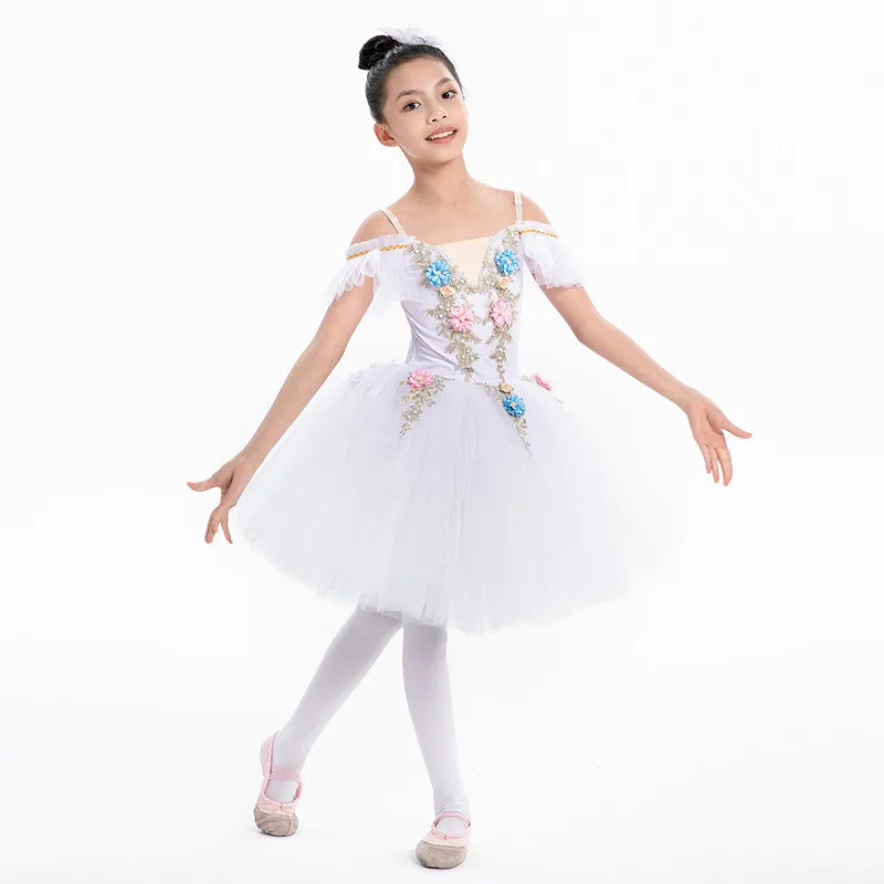 Children's Ballet Skirt, Girls' Dance Skirt, Ballet jumpsuit, Children's Dance Skirt, Group Program Performance Clothing 4