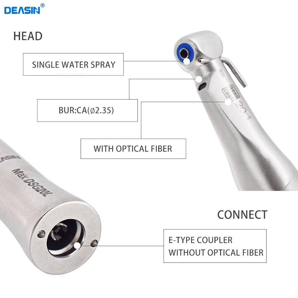 Dentalimplantat-Handstück SG20LED 20:1 Reduktions-Winkelstück mit Einzelwasserspray und integriertem LED-Generator