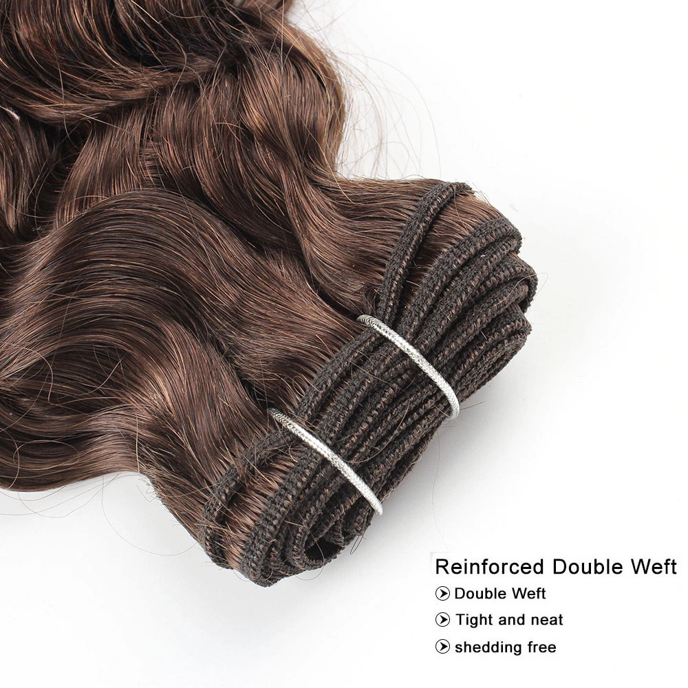 2/3 Bundles Chocolate Brown Water Wave Remy Human Hair Weave Extensions 10-24 inch Quality Soft No Tangle MOGUL HAIR human hair extensions,human hair bundles
