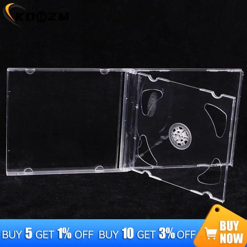 CD DVD Storage Case Transparent Bottom CD Box Empty CD Case PP Plastic Case Capacity 1-2 Discs