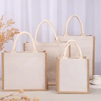Women Casual Shopping Bag Large Capacity Canvas Travel Storage Handbag Contrast Color Handbag Leisure Fashion Shopping Bag 2