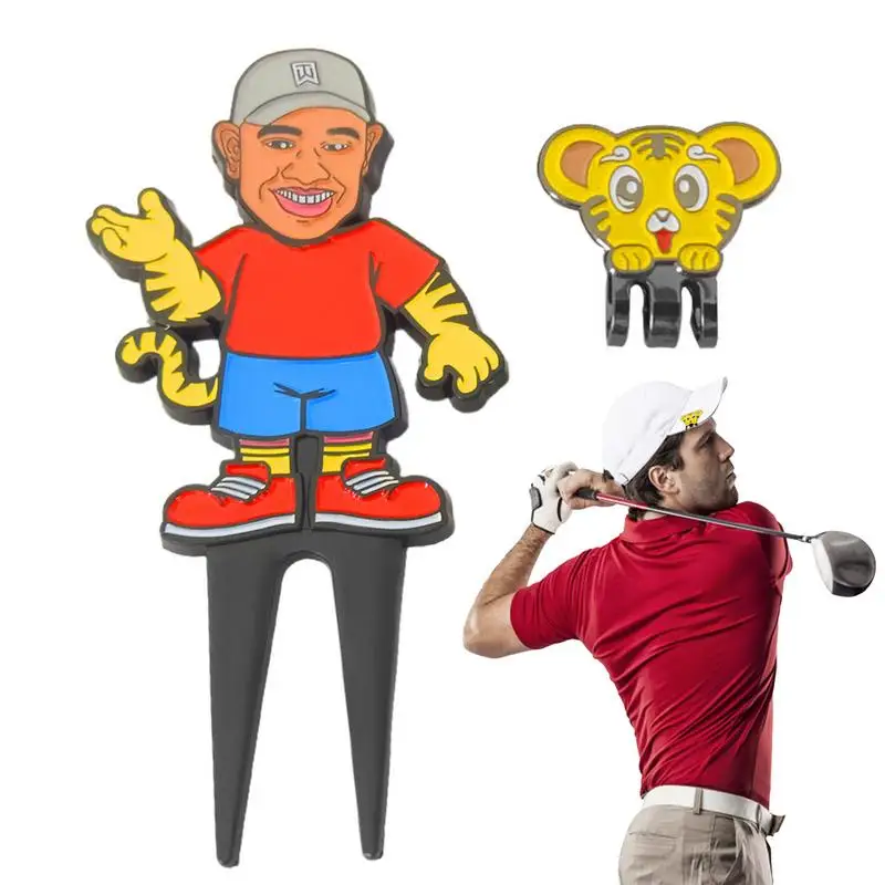 

Golf Ball Marker Cartoon Tiger Shape Golf Divot Tool Golf Training Aids Golf Green Divot Fork Unique Gift For Golf Enthusiast