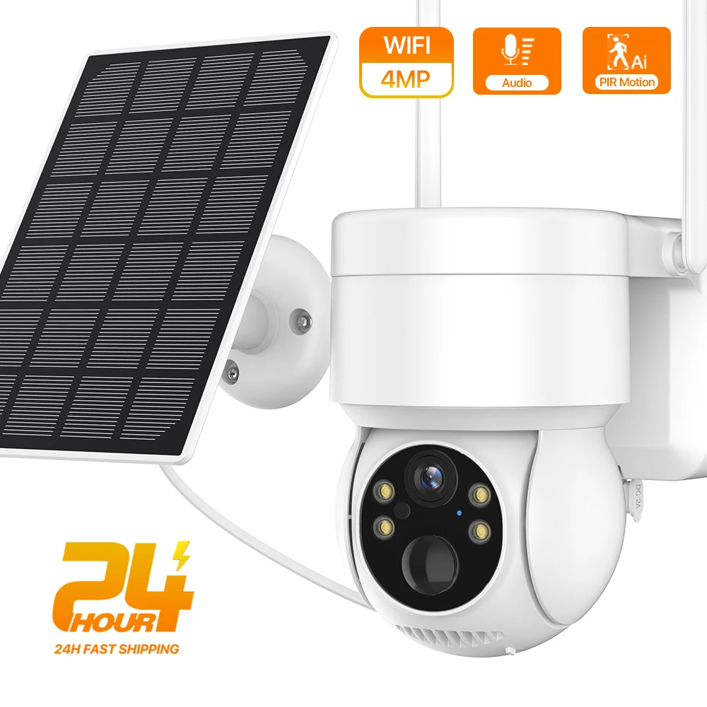 Cámara inalámbrica para exteriores, videocámara de videovigilancia con batería integrada, WiFi, 4MP, HD, Solar, IP, 1080P, bateria 3 Venta de cadena de bolas online Cámara inalámbrica para exteriores, videocámara de videovigilancia con batería integrada, WiFi, 4MP, HD, Solar, IP, 1080P, bateria