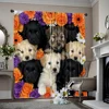 2pcs, spring summer Curtains With cute puppy print Yarn Curtains 100% Polyester Decorations Outdoor Perfect for digital printing 1