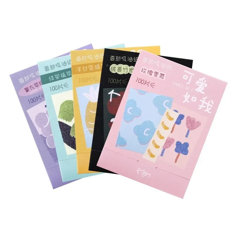 100pcs/set Facial Oil Blotting Paper Matte Face Wipes Oil Control Oil-absorbing Face Cleaning Beauty Makeup Tools Accessories 5