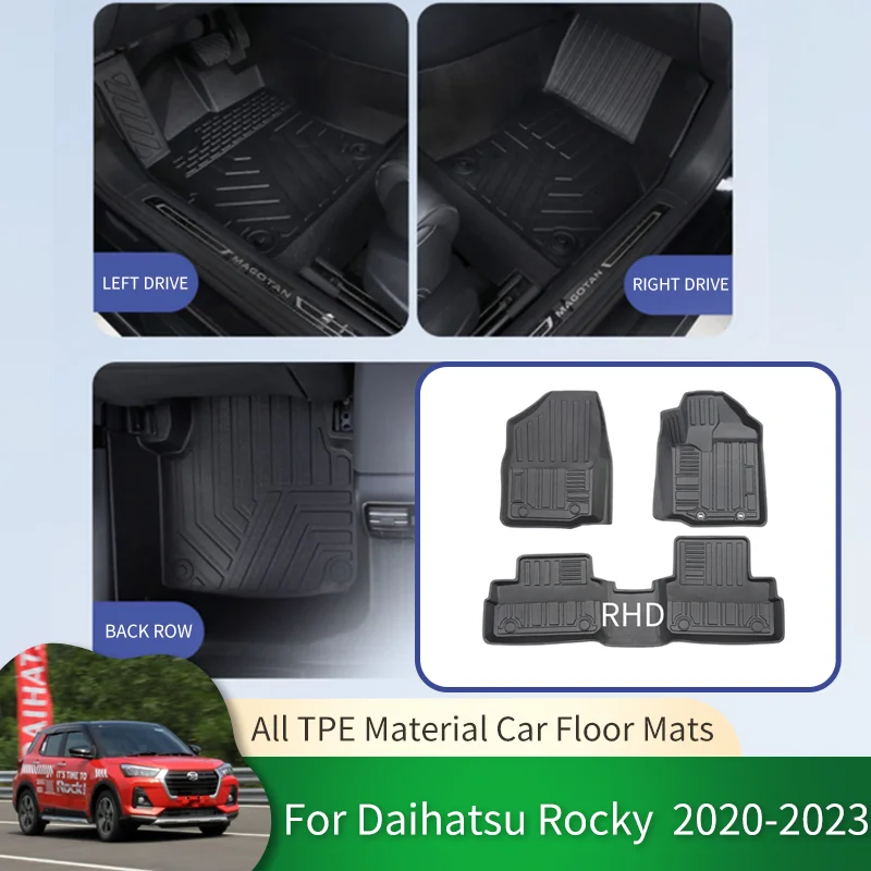 

for Daihatsu Rocky Raize Subaru Rex A200 2017~2023 RHD TPE Atuo Floor Mats All-Weather Foot Pads Waterproof Tray Mat Accessories