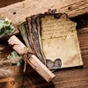 60 sheets Material paper leaf coffee stain flower notes vintage old diary DIY decorative base retro literary art 6 styles 1