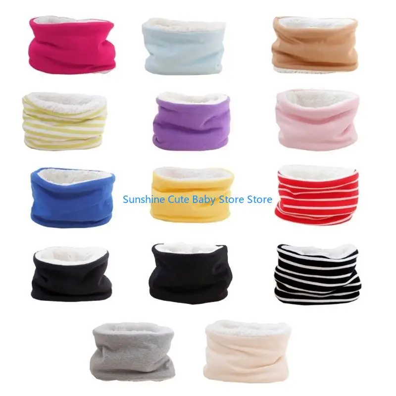 C5AF 가을 겨울 ??스카프 솔리드 컬러 플러시 스카프 Neckerchief 어린이 소년 소녀를위한 두꺼운 따뜻한 목 고리