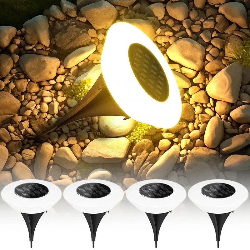 Solar Lights Outdoors Lamp 360&deg; LED Floor Lights IP65 Waterproof On/Off Garden Yard Backyard Driveway Patio Lawn garden decoration lamps