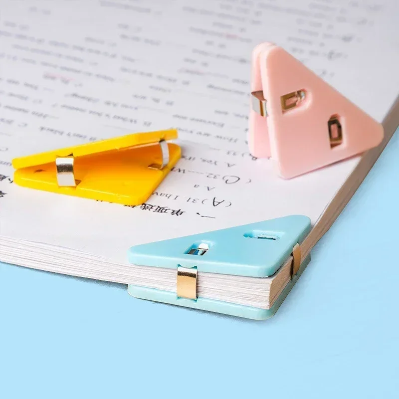 Paper Clips New 10pcs Paper Triangle Corner Clips Kawaii Page Holder File Index Photo Clamp Korean Stationery Office School Desk Organizer