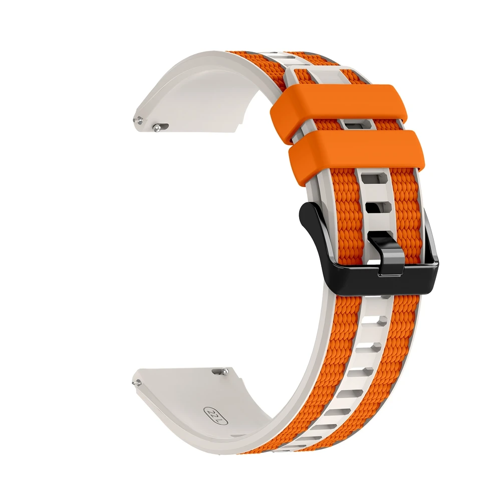 Colorful 22mm Silicone + Nylon Watch Strap - Vibrant Replacement Watchband Bracelet