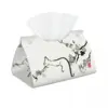 Custom Cat In Cherry Blossom Tree Tissue Box Holder Rectangular Kitten PU Leather Facial Tissue Box Cover for Car Home 1
