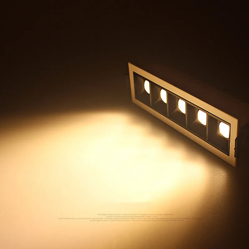 Dimmable Recessed Square Led Ceiling Grille Light 3W 6W 9W 15W 20W 30W 110V 220V Led Linear Light COB Spot Lamp Down light led downlight recessed ceiling spotlight ceiling lamps
