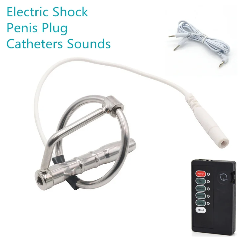 Electric Shock Horse Eye Stick Pulse Massage Masturbation Rod Penis Extender Urethral Sound for Men