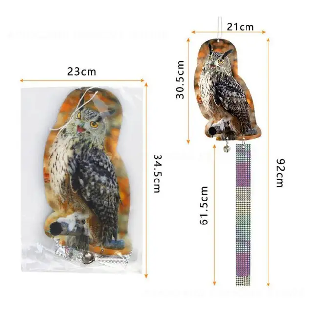 1 Db Kettős Oldalú Lézer Madár-Visszatelepítő 3D Háromdimenziós Szimulációs Madár Scarer Bagoly Madárriasztó Kerti Kiegészítők Hasznos - Image 6