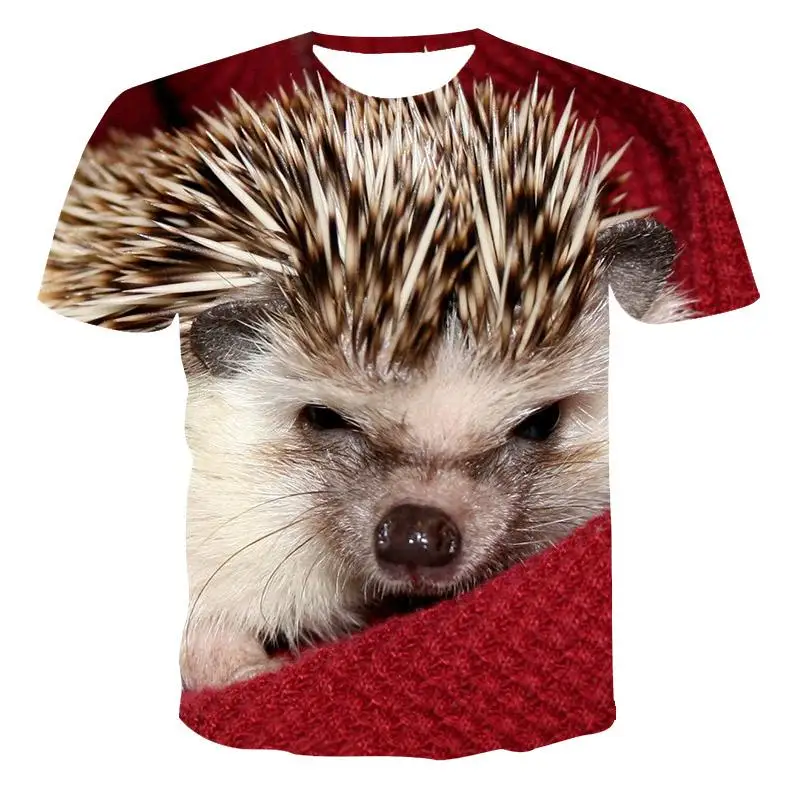 Hedgehog 3D Print Short Sleeve T Shirt Summer Streetwear