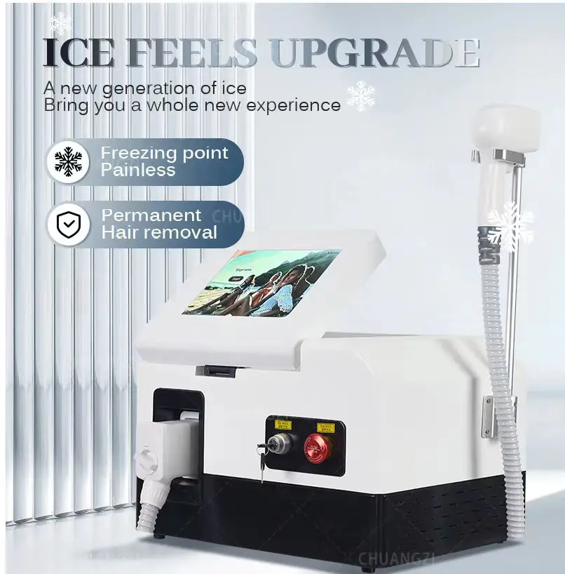 

Professional laser hair removal machine for home use / 808nm diode laser with good cooling system
