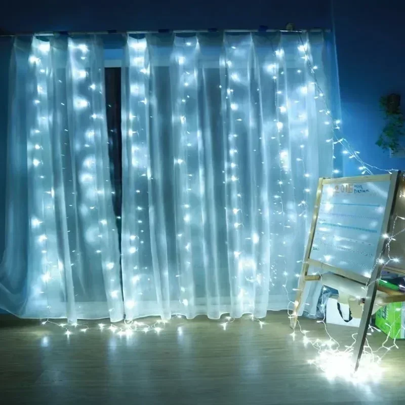Description Picture 6 of itemRemote Control Curtain Garland String Lights LED Warm Light 8 Modes USB Bedroom Holiday Wedding Decoration Fairy Lights for Home