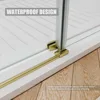 56-60 inch W x 76 inch H glass shower door, frameless shower door with handle and waterproof sealing strip, gold color 2