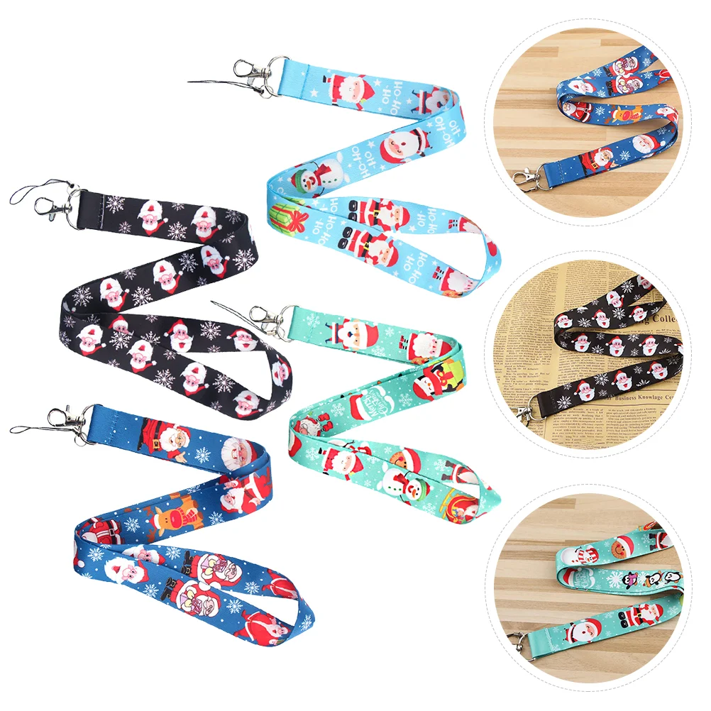 

4 Pcs Sling Christmas ID Lanyard Miss Phone Camera Holder Key Polyester Anti-lost Hanging Rope
