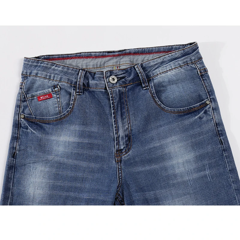 KSTUN Mens Jeans 2024 Spring Autumn Business Casual Straight Slim Fitness Elastic Blue Gentleman Trousers Cowboys Jean Hombre 3