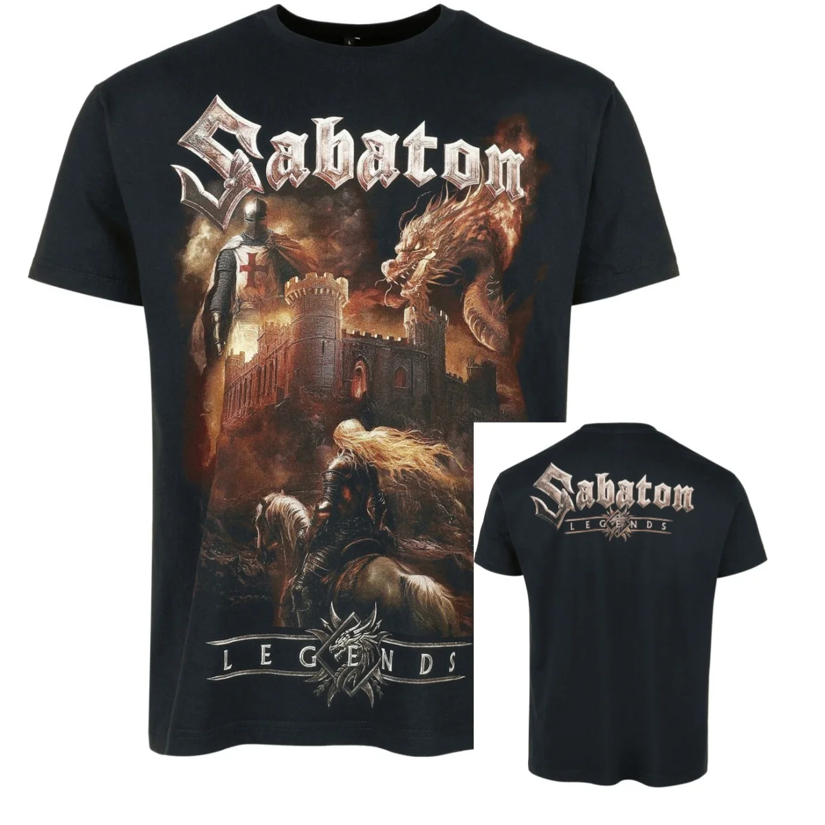 Logo Sabaton T-Shirt Herren Damen Vintage Metal Rock Band Grafik-T-Shirt Baumwolle Sommer Streetwear Top