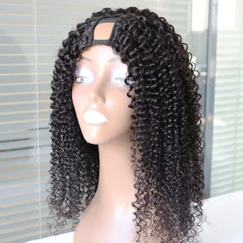 Parrucche per capelli umani ricci crespi Parrucca per capelli con parte a U Parrucche ricci a forma di V Parrucche per capelli brasiliane fatte a macchina per le donne