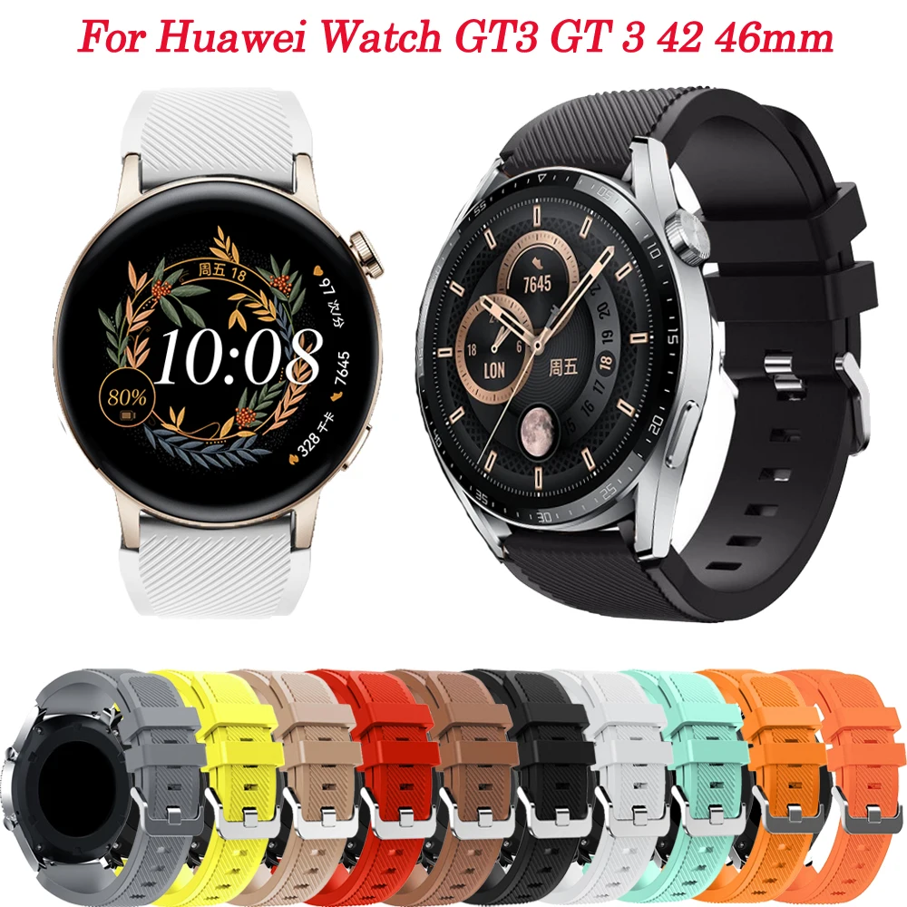 

Ремешок силиконовый для смарт-часов Huawei Watch GT3 GT 3 42 46 мм, браслет для наручных часов GT 2 GT2 Pro, 20 22 мм
