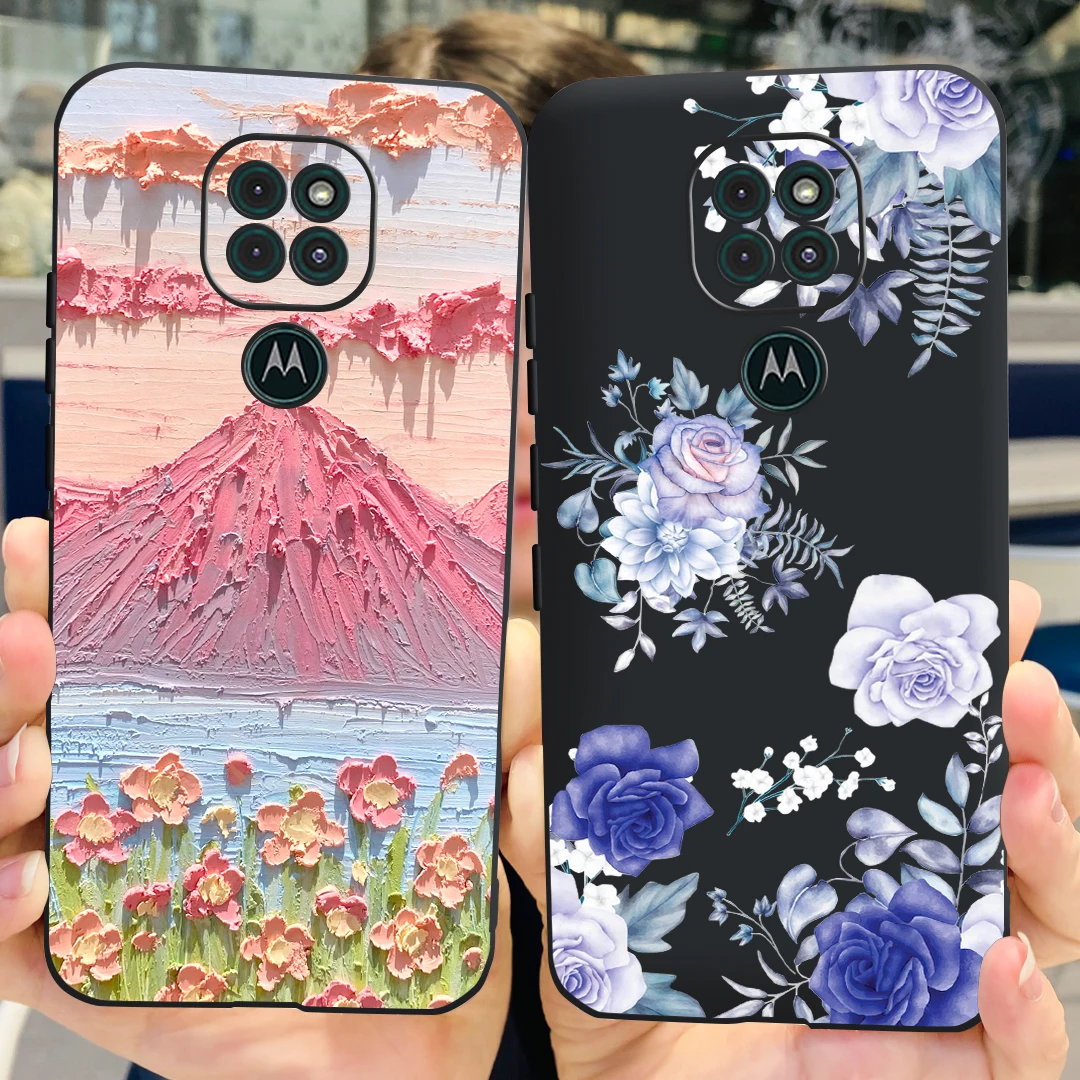 Cute Cat Cartoon Painted Soft Silicone Phone Case Cover - Compatible with Motorola Moto G9