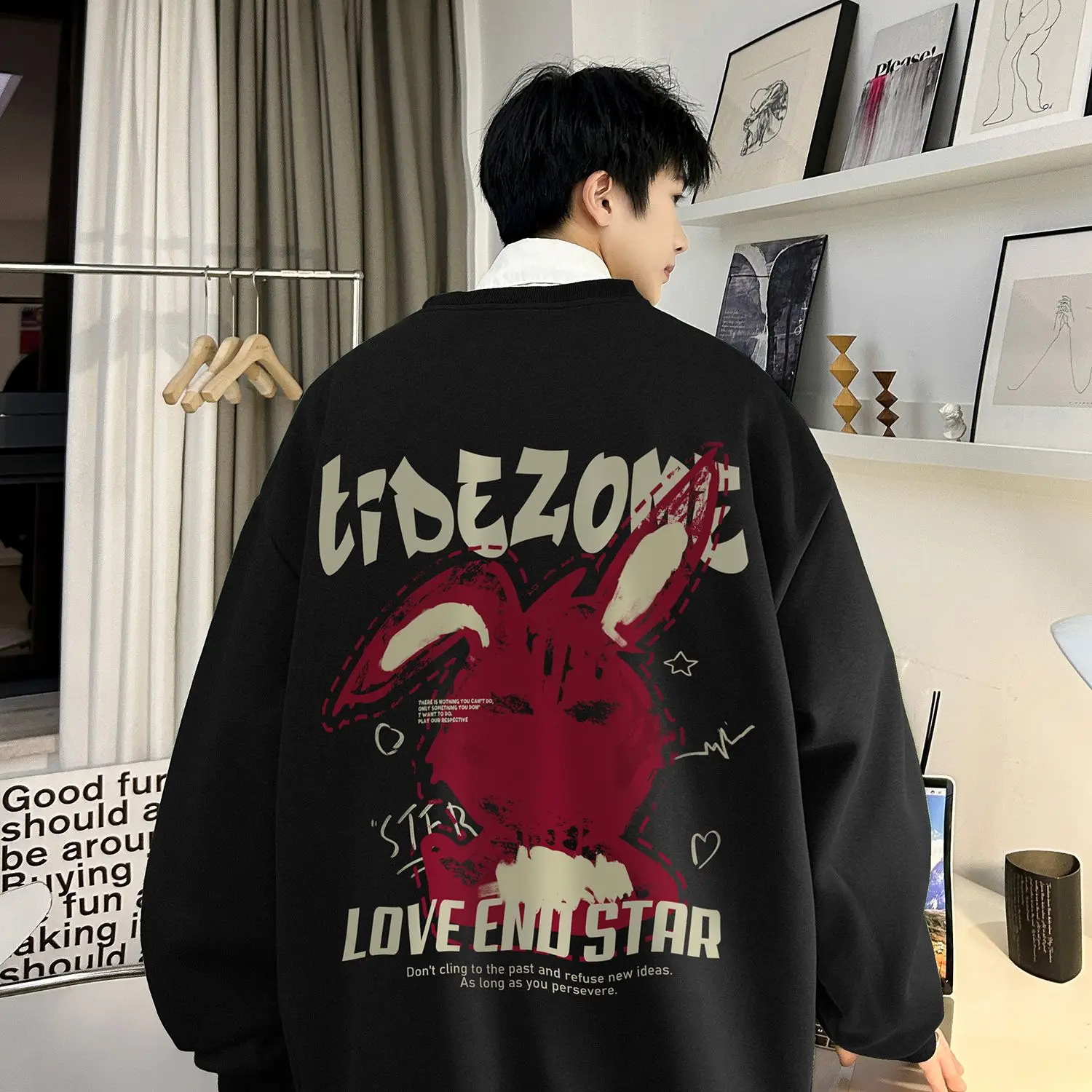 2023 New Korea Pullover Thickened Loose Cartoon Hoodie Oversized Sweatshirt Men'S And Women'S Casual Street Clothes Women