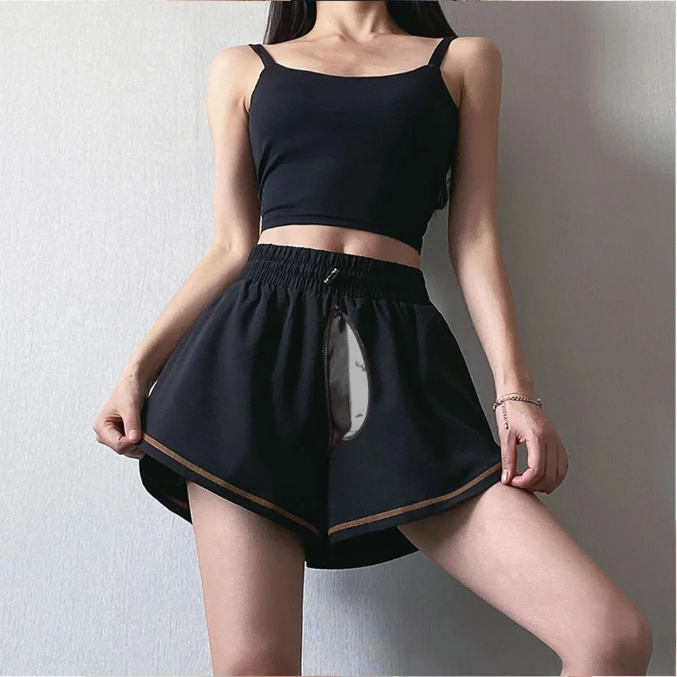 Open Crotch Outdoor Sex 2 in1 Mesh Seamless Safety Shorts Skirt Tummy Control Panties Women Belly Shaper Boxers Female Lingerie