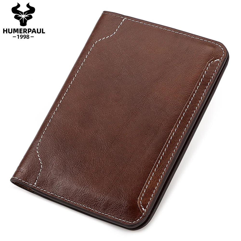 

Travel Essentials Passport Holder Wallet RFID Full Grain Leather Mens Credit Card Holder Slim Purse with Vaccine Card Slot