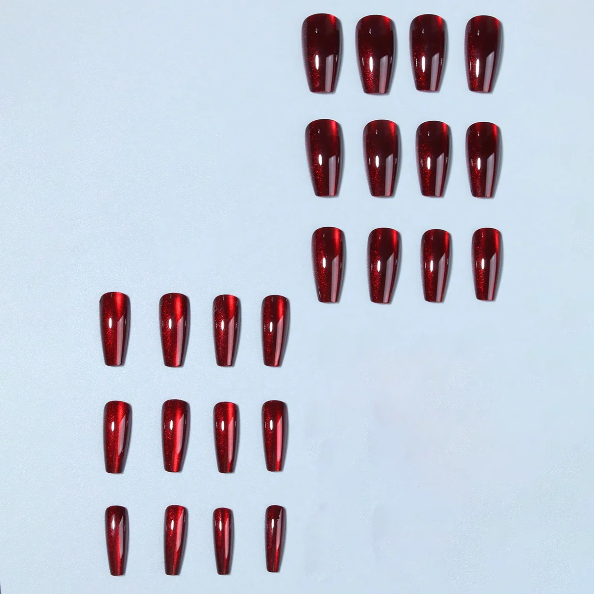 Ein komplettes Set mit 24 mittelgroßen Sarg-Kunstnägeln mit pfirsichfarbenem Farbverlaufsdesign, einschließlich 1 Geleekleber und 1 Nagelfeile, perfekt – Detail 13