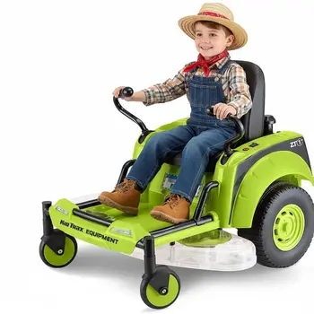 Ride-On 12V Zero Turn Lawn Mower Toy for Kids, Outdoor Play, Tractor, 3 MPH, 77 lbs Max, Ages 3-7, Green 1